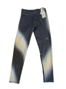 adidas Tights Youth Girls XL AeroReady Training Rainbow Wrap Grey Heather - Picture 1 of 8