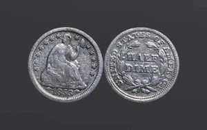 1853 SITZENDE FREIHEIT HALBER GROSCHEN - SS SCHÖNE MÜNZE (FM214) - Bild 1 von 3