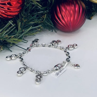 Brazalete Brighton Infinity Brillo Dije Plata Cristal Cuelga Ajustable Nuevo con Etiquetas Foto 1 de 4