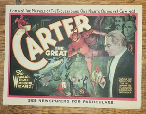 c.1920s CARTER THE GREAT 10 x 7,5" Prospekt/Werbung mit Plakatbildern innen - Bild 1 von 9