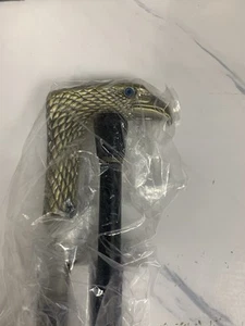 Gold Colored Eagle Head Single Point Walking Stick Cane 33 Inch NEW - Picture 1 of 2