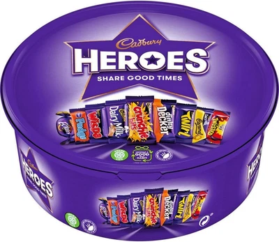 Cadbury Milk Chocolate Selection Heroes Sharing Tub 550g Assorted Gift Treats - Image 1 of 4