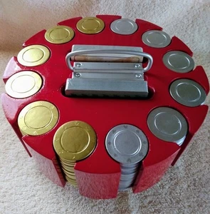Ace of Hearts Gold And Silver Poker Caddy Set - Picture 1 of 10