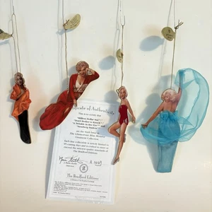 4 Bradford Editions Glamorous Miss Monroe Ornaments Marilyn Monroe 2001 w/ COA - Picture 1 of 8