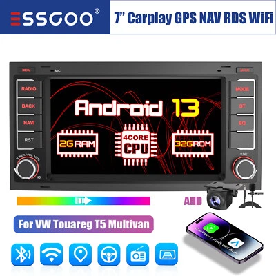 Für VW Touareg T5 Multivan V 2+32G Carplay Autoradio Android 13 GPS RDS + Kamera - Bild 1 von 4