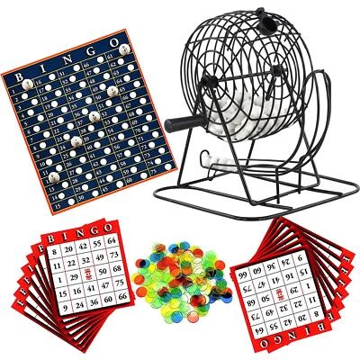 Deluxe Bingo Lotto Traditional Family Party Game Metal Cage Play Set - Image 1 of 4