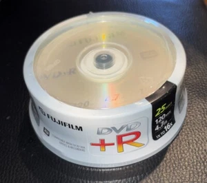 DVD+R Fujifilm Sealed Blank Discs 25 Pack 120 Mins 4.7 GB 1x-16x New Sealed - Afbeelding 1 van 3