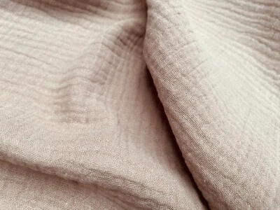 Double Gauze Cotton Muslin Fabric Soft Baby Cloth - 140cm Wide - Dark Beige - Image 1 of 4