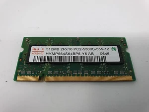 Toshiba Satellite A105-S4384 Memory RAM 512MB DDR2 PC2-5300s Hynix HYMP564S64BP6 - Picture 1 of 4
