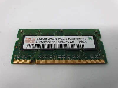 Toshiba Satellite A105-S4384 Memory RAM 512MB DDR2 PC2-5300s Hynix HYMP564S64BP6 - Image 1 of 4