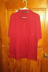 Camisa polo Haband Patterson XL roja profunda mezcla algodón nueva con etiquetas - Imagen 1 de 4