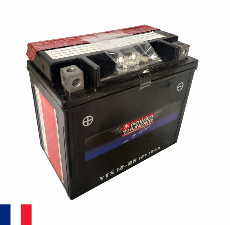 POWER THUNDER MOTORCYCLE BATTERY YTX12-BS YTX12BS BTX12-BS WARRANTY WITH INVOICE - Image 1 of 1