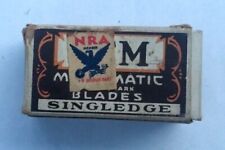 Gem Micromatic Box 5/35 Single Edge Blades 1930's Mational Recovery Act Sticker 
