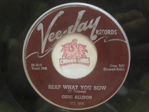 Gene Allison – Reap What You Sow / Tell Me The Truth, 45 RPM Fair/Good (16M) - Picture 1 of 2