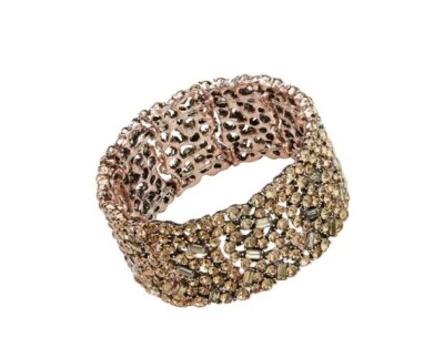 Brazalete elástico Park Lane MAJESTY antiguo tono oro rosa topacio circonita cúbica costaba $190 Foto 1 de 3