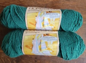 Caron Honeyspun Vintage Yarn Lot 2 Skeins Dark Sage Green Acrylic DL384321 NOS - Picture 1 of 4