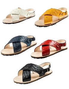 Herren exotische Sandalen echtes Straußenleder Huaraches Leder Aestruz - Bild 1 von 37