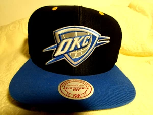OKC Oklahoma City Thunder NBA Logo Hat Adjustable Snap Back Cap Mitchell Ness- - Picture 1 of 5