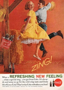 1961 Coca Cola: Zing, Square Dancers Vintage Print Ad - Picture 1 of 1