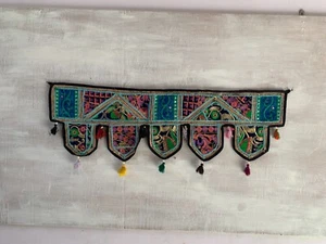 Handmade Embroidery Patchwork Wall Hanging Toran Ethnic Door Window Valance   - Picture 1 of 8