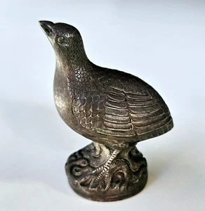 Antigua estatuilla coctelera china de plata esterlina 970 perdiz sal pimienta del siglo XIX - Imagen 1 de 13