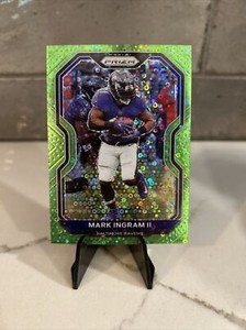 2020 Panini Prizm Prizms No Huddle Neon Green #39 Mark Ingram II /5