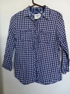 Abercrombie & Fitch Women’s Button-Up Long Sleeve Plaid Shirt Size M - Picture 1 of 3