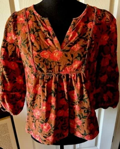 Sonoma Corduroy Top Womens XSP Cottagecore Boho Elastic Cuffs,So Soft & Gorgeous - Picture 1 of 14