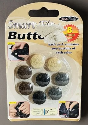 Handy Trends Smart Fit Button- Fix Popped Off Buttons on Jeans Pants Shorts 8 Pc - Image 1 of 4