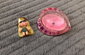 Mattel 1960's Liddle Kiddle Jewelry Pink Heart Brooch Pin LOCKET w/Mini DOLL - Picture 1 of 4