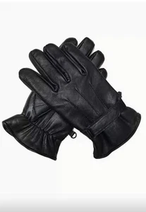 Herren Lederhandschuhe schwarz feine Qualität Leder Fleece gefüttert - Bild 1 von 2