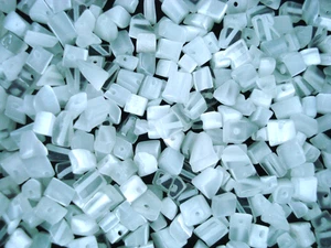 Cats Eye Glass Chips White/Clear Tones 50g DIY Jewellery Earrings Necklaces - Picture 1 of 2