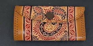 NEW Tooled Leather Key Holder Wallet Retro Boho - Picture 1 of 6