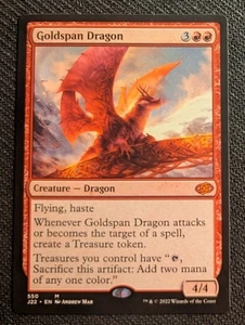 MTG Jumpstart 2022 Goldspan Dragon MYTHIC M/NM Pack Fresh - Picture 1 of 2
