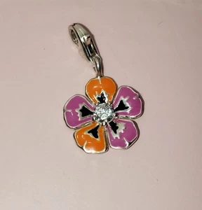 Thomas Sabo Sterling Silver 925 Multicolor Tropical Flower Charm Pendant RRP£45 - Imagen 1 de 4