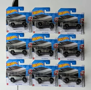 Lot Of 9 Tesla Cybertruck Rolling Metal VHTF Rare Short Card Hot Wheels - Picture 1 of 1