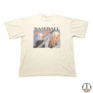 Vintage 90s Baseball T Shirt Mens XL White Classic Sports Graphic Retro MLB Tee - Picture 1 of 7