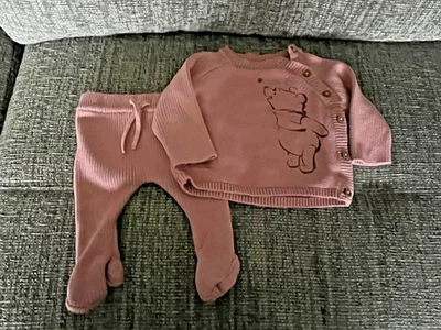 Baby Girl Newborn Winnie The Pooh Jumper Bottoms Pink Disney Baby George - Image 1 of 2