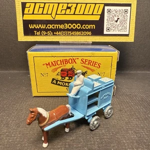 1988 Matchbox Moko Lesney MX-101 No7 HORSE DRAWN MILK TRUCK Reissue - Blue-Boxed - Picture 1 of 16