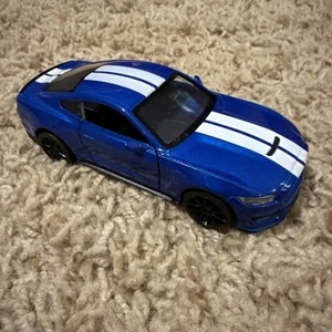 1/38 Scale Ford Mustang Shelby GT350 Model Car Diecast Vehicle Toy Blue White - Picture 1 of 9