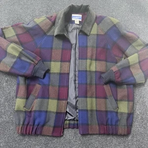 Chaqueta Pendleton De Colección Para Hombres XL A Cuadros Lana Bombardero Pana Cuello Hecha en EE. UU. 90s - Imagen 1 de 7