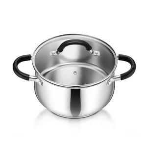 Stainless Steel Stock Pot, 4 Qt Cooking Soup Pot with Visible Lid for Pasta, ... - Picture 1 of 7