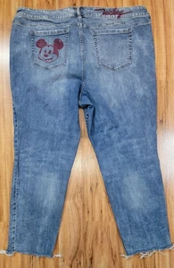 Disney Mickey Mouse Crop Boyfriend Jeans - Vintage Stretch Medium Wash Gr. 22 - Bild 1 von 13