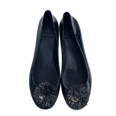 Zapatos para mujer Tory Burch negros de ballet con gelatina adornados punta redonda Foto 1 de 4