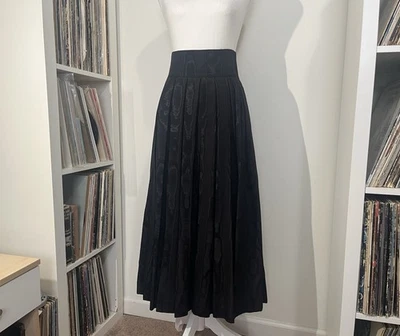 VTG 1950’s A.J. Bari Victorian Gothic Black Pleated Taffeta Midi Skirt Women’s 4 - Image 1 of 4