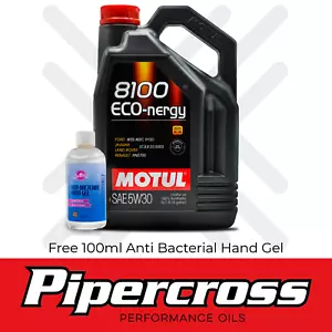 Motul 8100 Eco-Nergy 5W-30 Fully Synthetic Engine Oil 5 Litres 5L + FREE GIFT - Picture 1 of 1