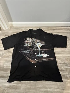 Camisa Hawaiana Tori Richard Para Hombre L Negra Martini Salón Rayón Abotonada - Imagen 1 de 6