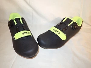 Cycling Shoes Unisex EU Size 41 SPEED Road Racing Black & Chartreuse - Picture 1 of 10