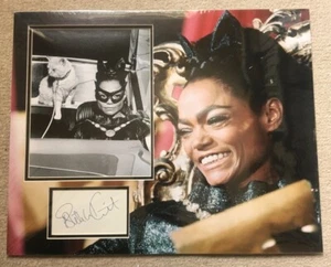 EARTHA KITT SIGNED BATMAN PHOTO MOUNT  - Picture 1 of 1