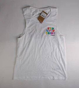 Brooks Run with Pride Distance Graphic Tank Top Sleeveless Shirt White | S - Picture 1 of 2